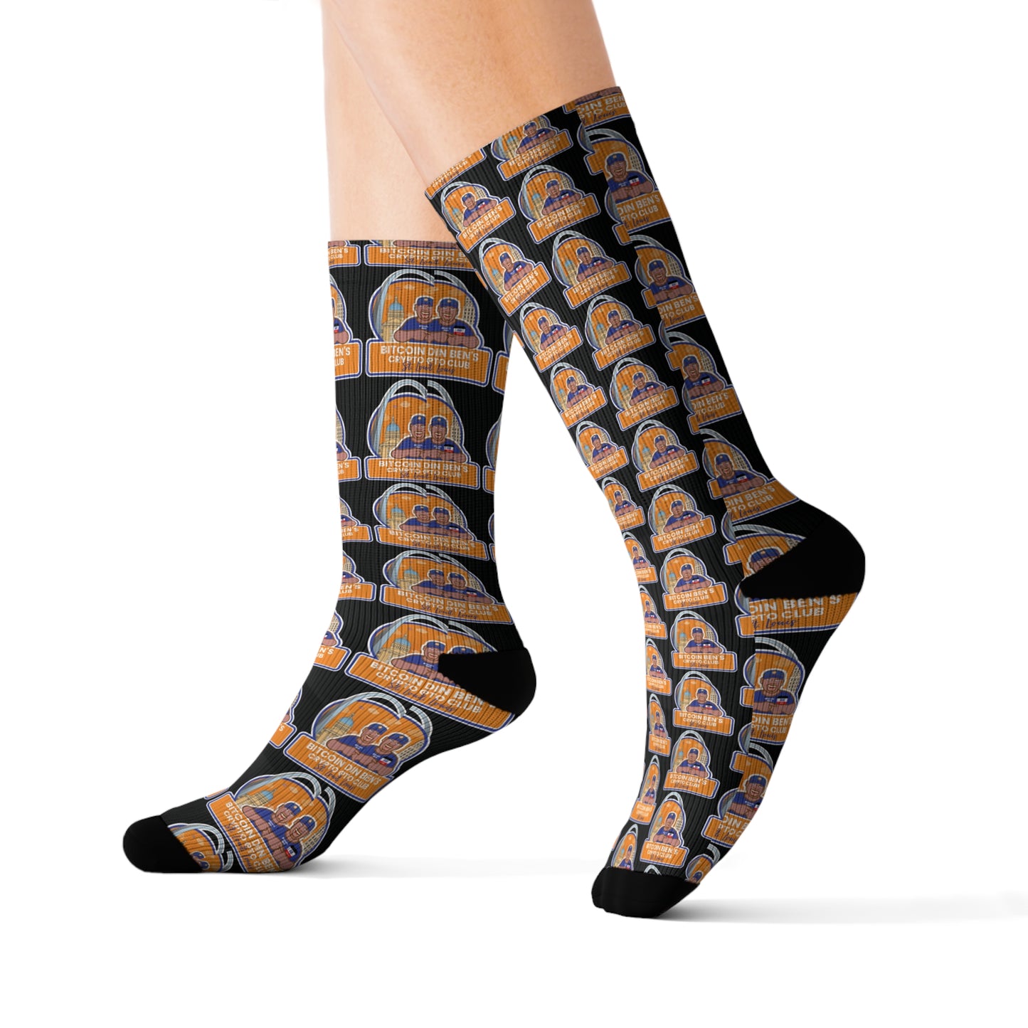 Bitcoin Ben St Louis Club Black Sublimation Socks