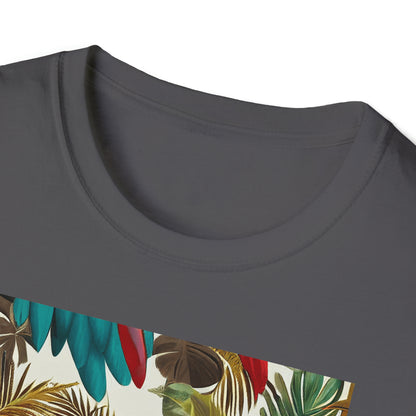 Miniaday Designs Tropical Toucan Multicolor Unisex Softstyle T-Shirt - Miniaday Designs, LLC.