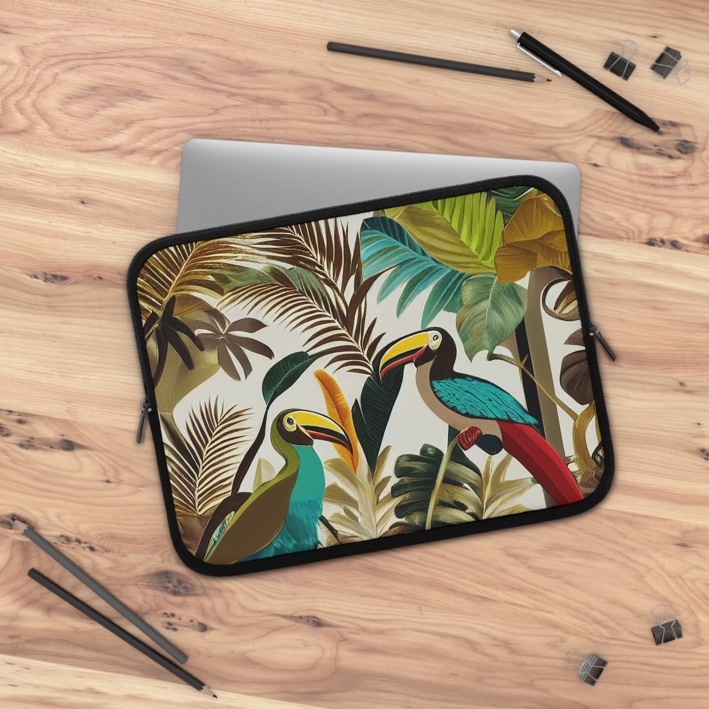 Miniaday Designs Laptop Sleeve Tropical Toucan Multicolor - Miniaday Designs, LLC.