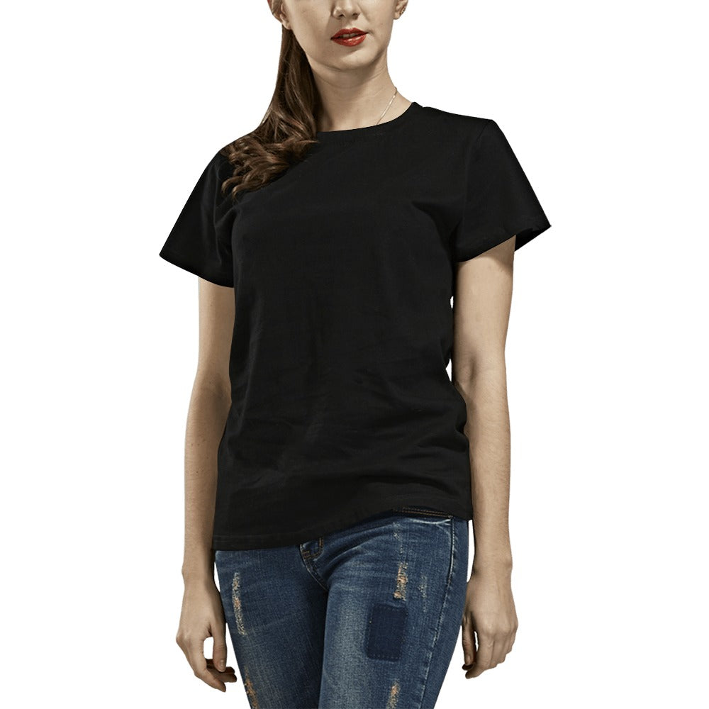 Miniaday Designs Black  Tshirt All Over Print T-Shirt for Women (USA Size) (Model T40)