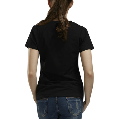 Miniaday Designs Black  Tshirt All Over Print T-Shirt for Women (USA Size) (Model T40)