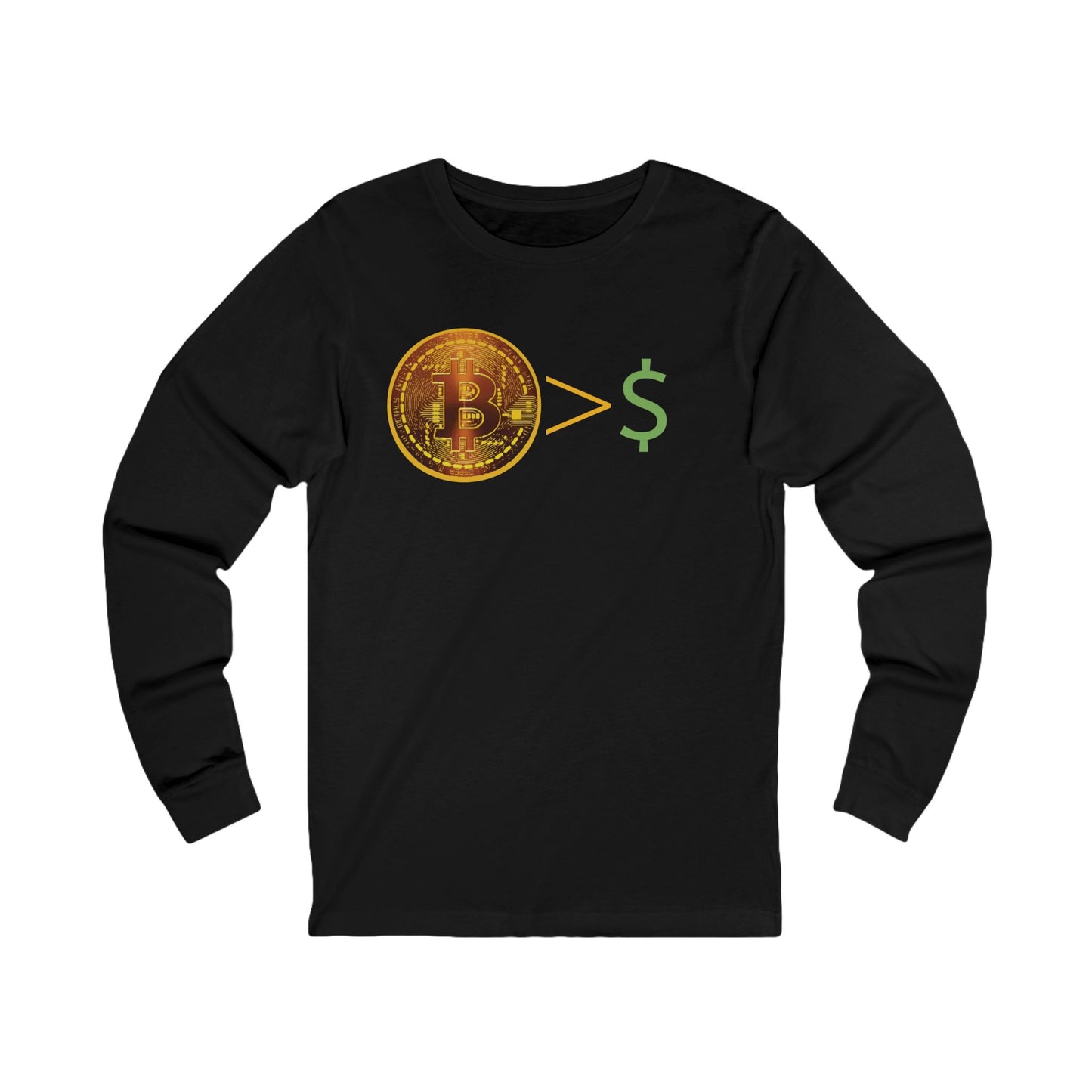 Bitcoin > $ Unisex Jersey Long Sleeve Tee