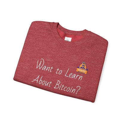 BBCC Massachusets Want to Learn About Bitcoin? Unisex Heavy Blend™ Crewneck Sweatshirt - Miniaday Designs, LLC.