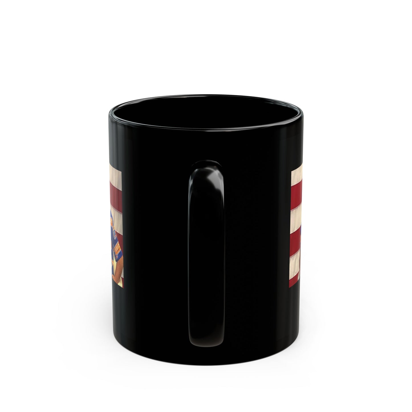 Bitcoin Ben Thumbs Up Black Mug (11oz) - Miniaday Designs, LLC.