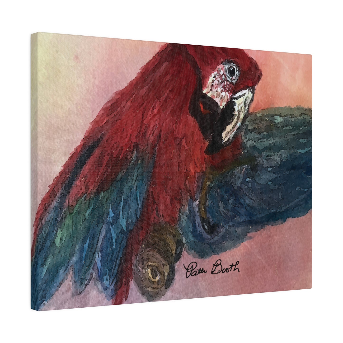 Miniaday Designs Tropical Parrot Matte Canvas, Stretched, 0.75" - Miniaday Designs, LLC.