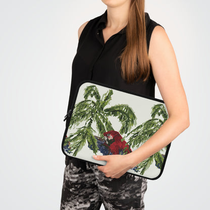 Miniaday Designs Parrot and Palms Laptop Sleeve Unisex Cream