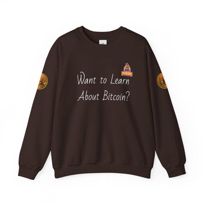 BBCC Massachusets Want to Learn About Bitcoin? Unisex Heavy Blend™ Crewneck Sweatshirt - Miniaday Designs, LLC.