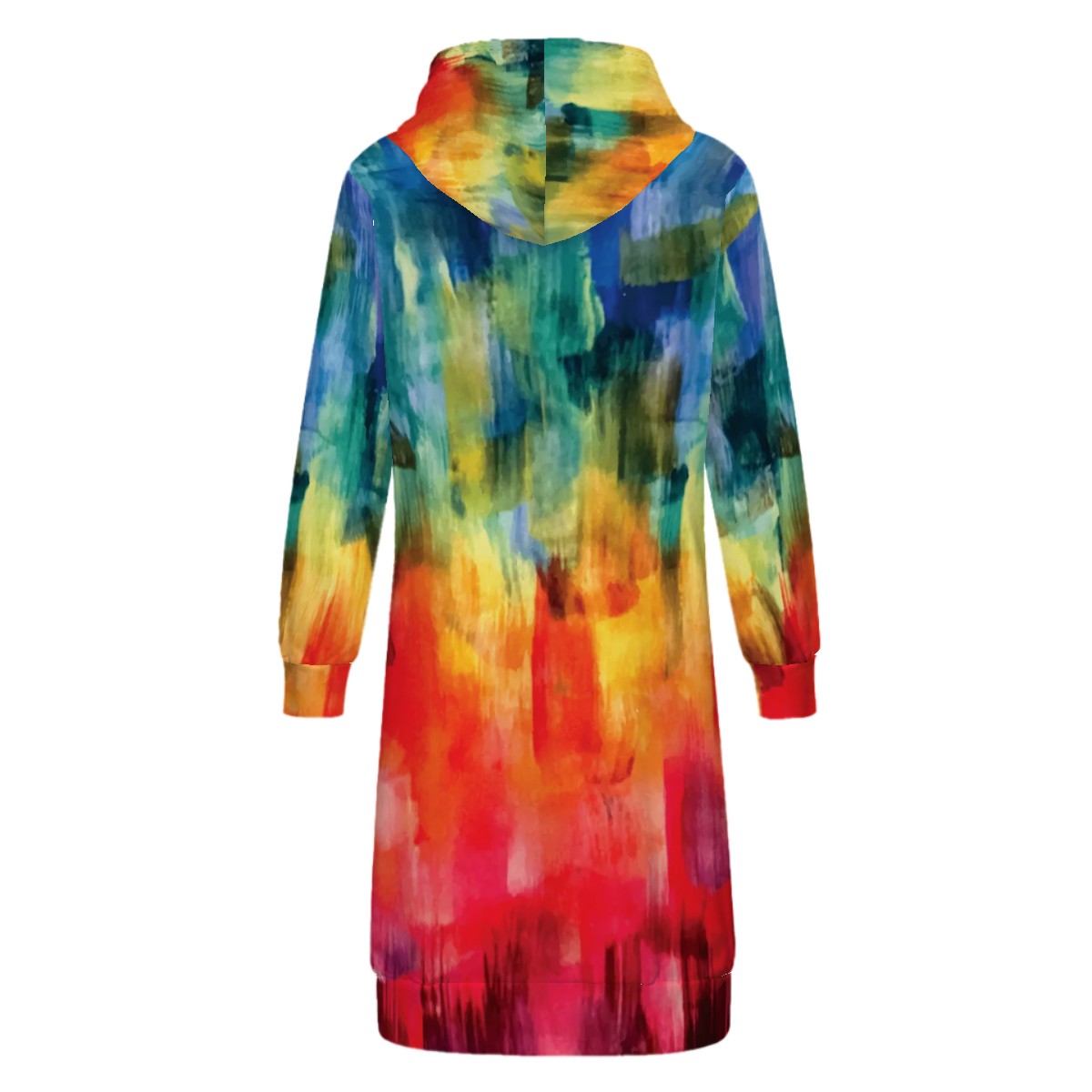 Sara's Rainbow Long Hoodie With Zipper Pockets Women's Sizes