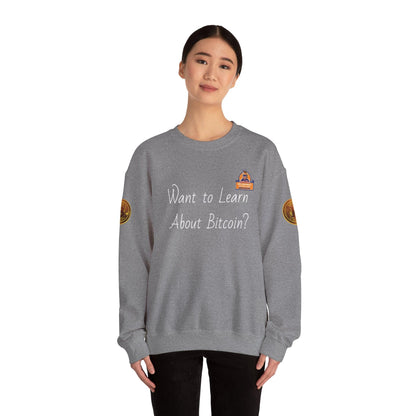 BBCC Massachusets Want to Learn About Bitcoin? Unisex Heavy Blend™ Crewneck Sweatshirt - Miniaday Designs, LLC.