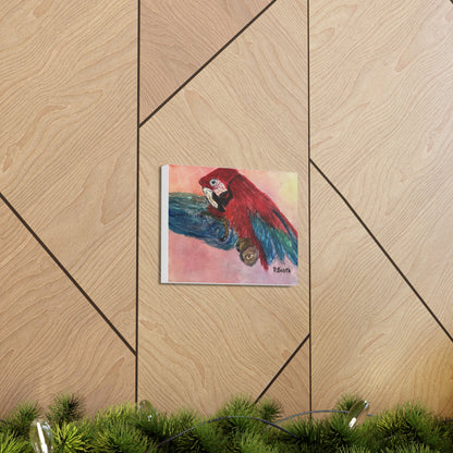 Miniaday Designs Parrot Canvas Gallery Wraps Unisex Red