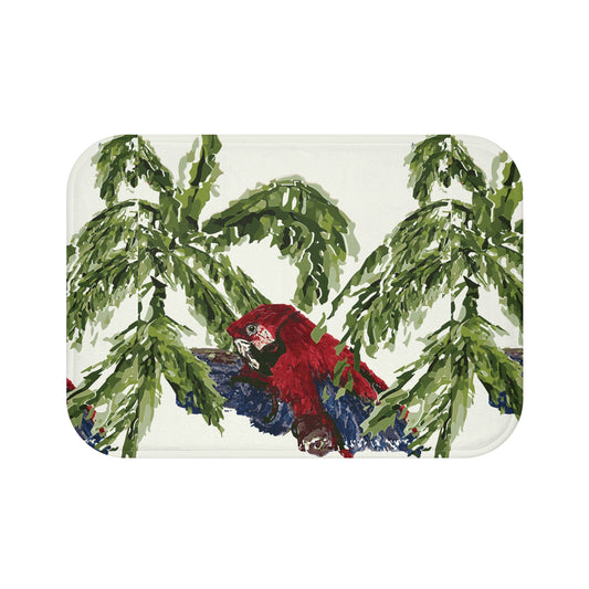 Miniaday Designs Parrot on Cream Bath Mat Unisex Cream