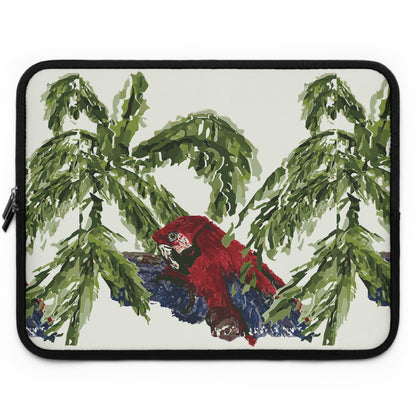 Miniaday Designs Parrot and Palms Laptop Sleeve Unisex Cream