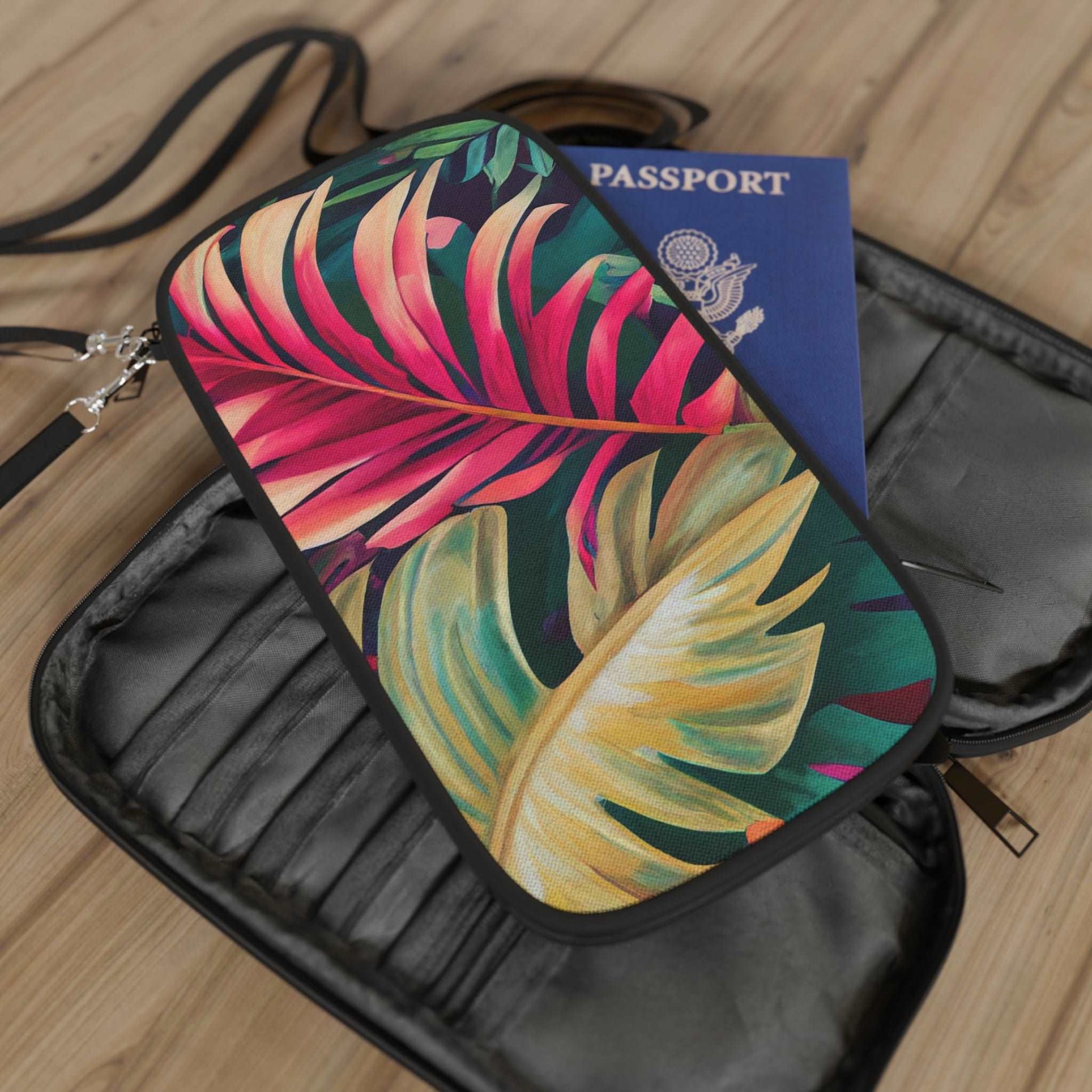 Enchanting Foliage: A Fusion of Realism and Exoticism in Brushwork by Miniaday Designs, LLC.  Passport Wallet