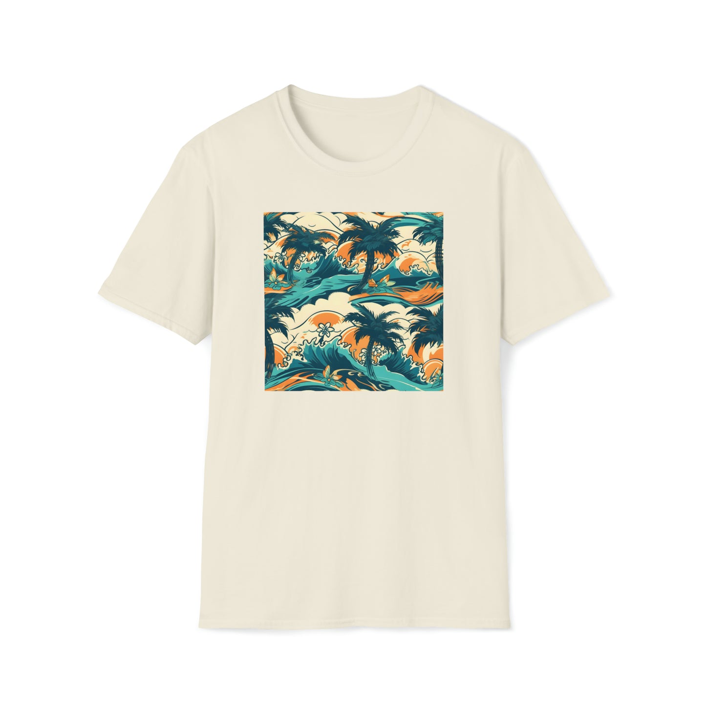 Miniaday Designs Hawaiian Palms Unisex Softstyle T-Shirt Multicolor - Miniaday Designs, LLC.