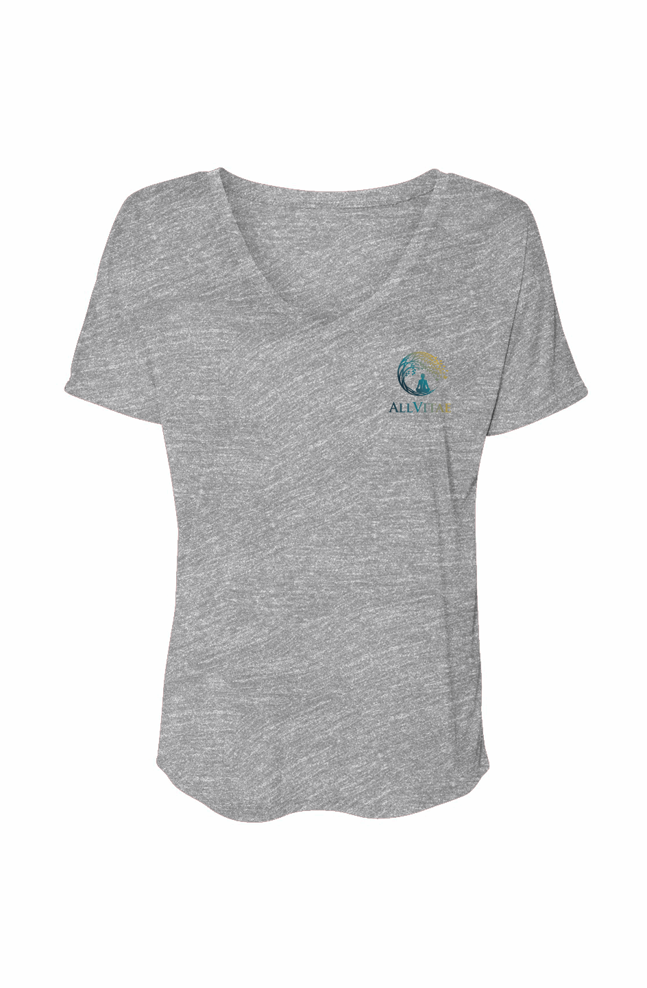 Allvitae Color Logo Digital Print Women’s Slouchy V-Neck Tee 1