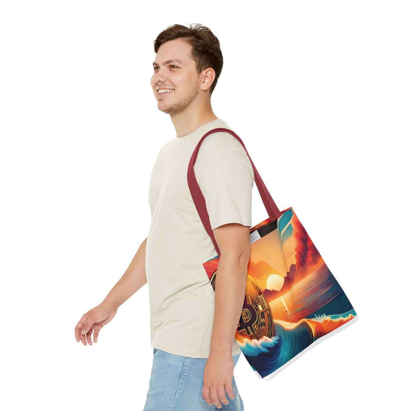 Ride the Wave with Bitcoin Tote Bag (AOP)