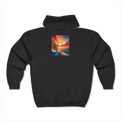 Riding the Wave- Bitcoin Unisex Heavy Blend™ Full Zip Hooded Sweatshirt