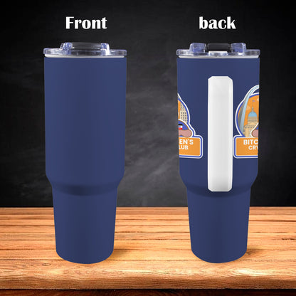 Bitcoin Ben St Louis Club 40 oz Blue Tumbler with White Handle