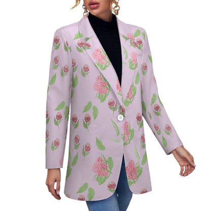 Miniaday Designs Pink Hydrangea  Women's Blazer