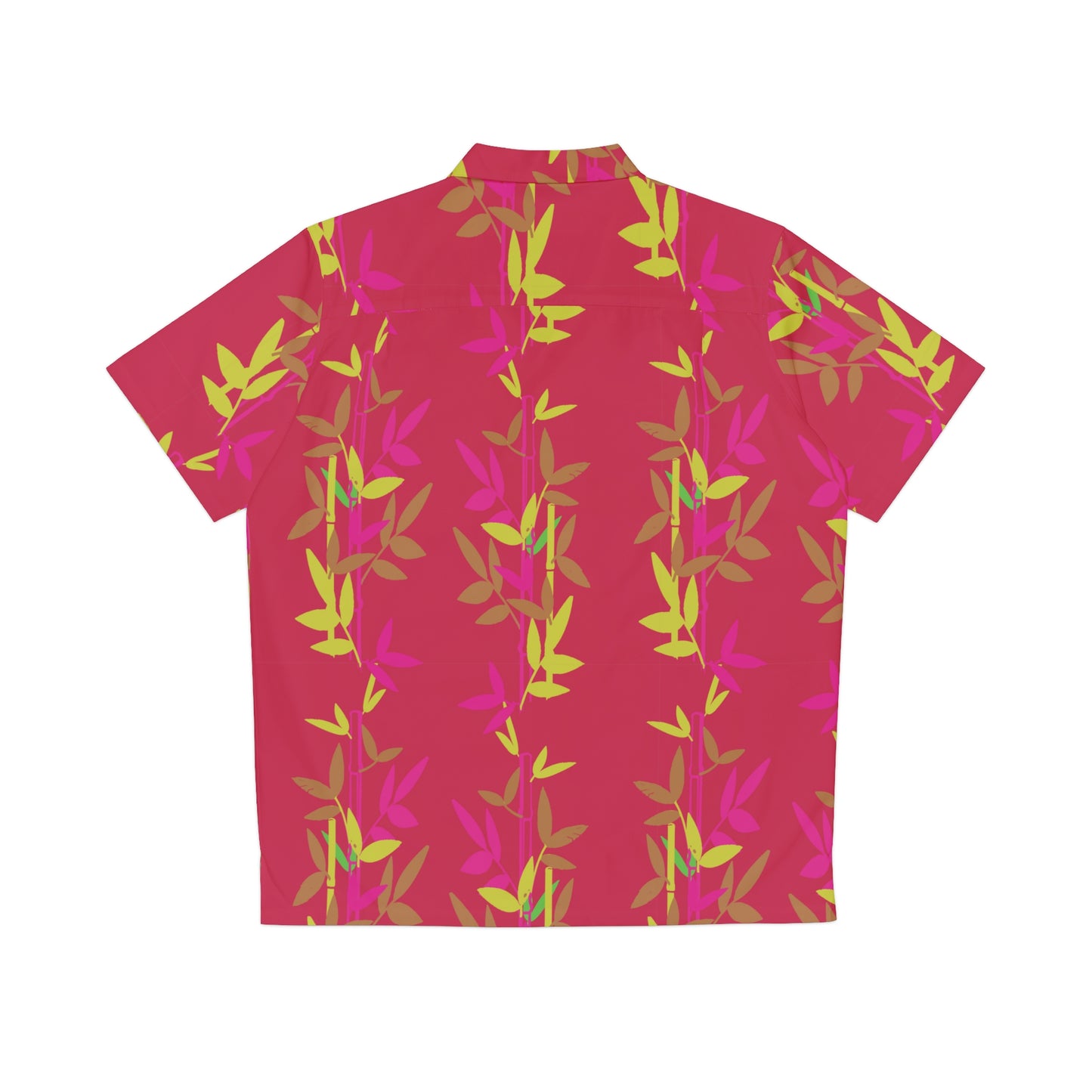 Miniaday Designs Red Bamboo Men's Hawaiian Shirt