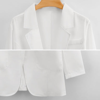 Miniaday Designs Solid Blazer White