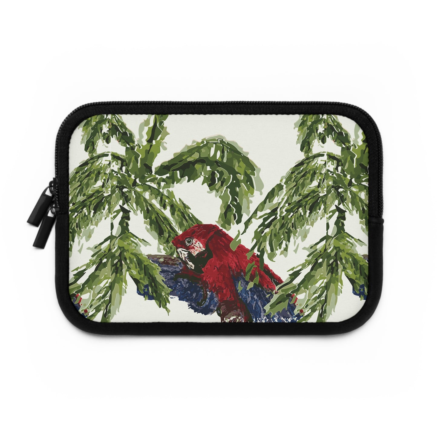 Miniaday Designs Parrot and Palms Laptop Sleeve Unisex Cream