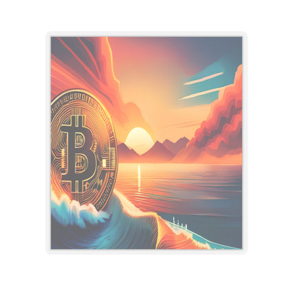 Ride the Wave Bitcoin Kiss-Cut Stickers