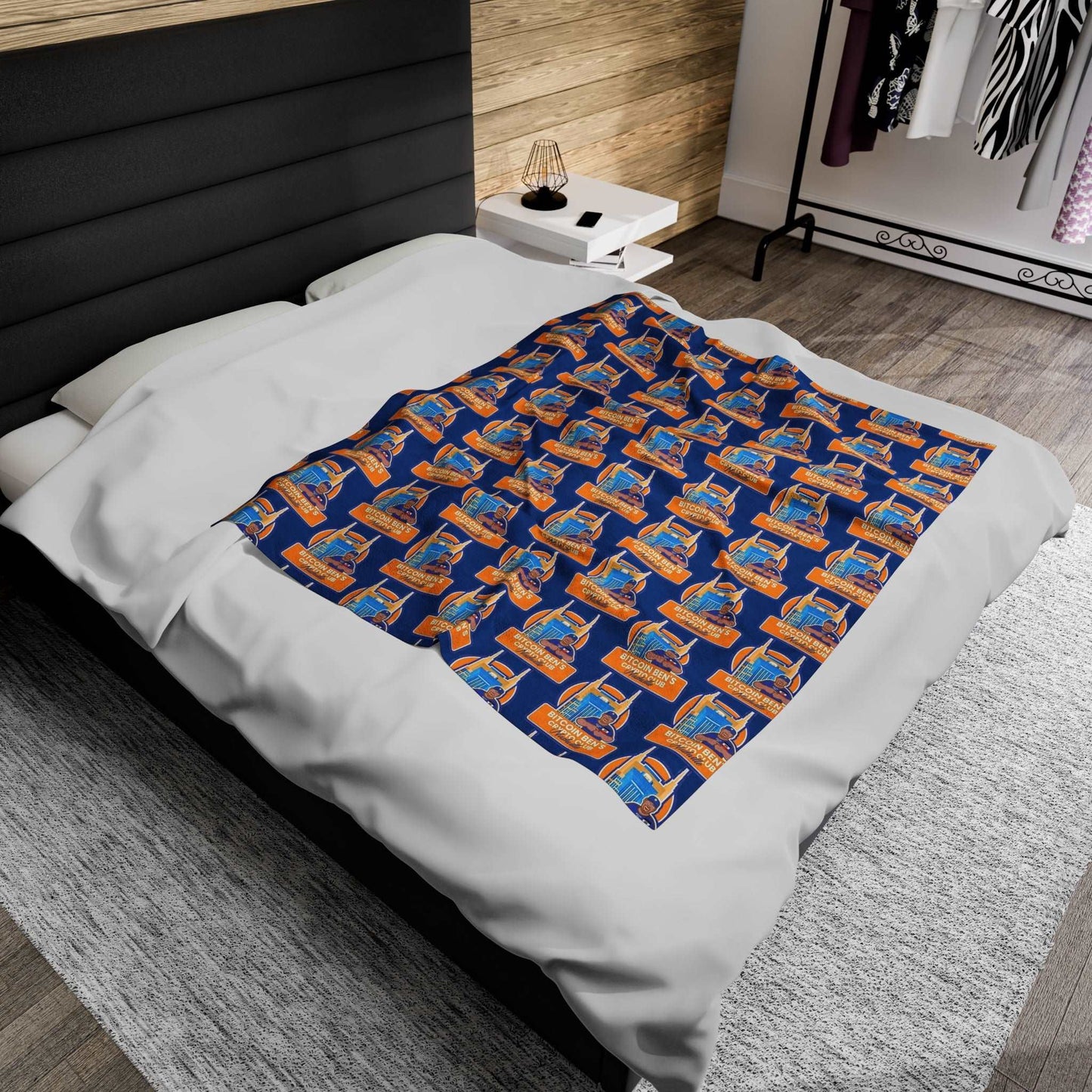 Bitcoin Ben Nashville Collection Velveteen Plush Blanket