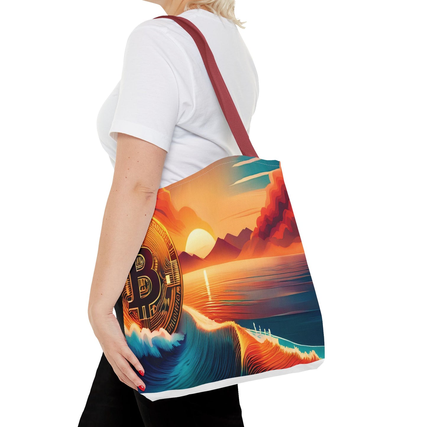 Ride the Wave with Bitcoin Tote Bag (AOP)