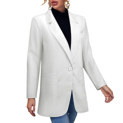 Miniaday Designs Solid Blazer White