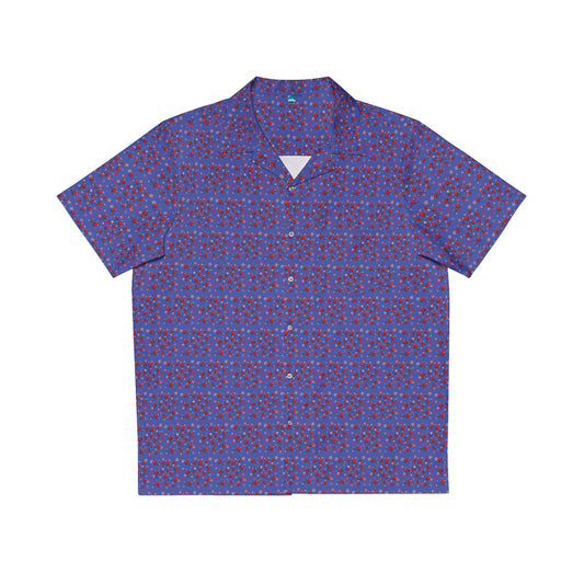 Miniaday Designs Loros en Azul Camisa Hawaiana para Hombre Azul 