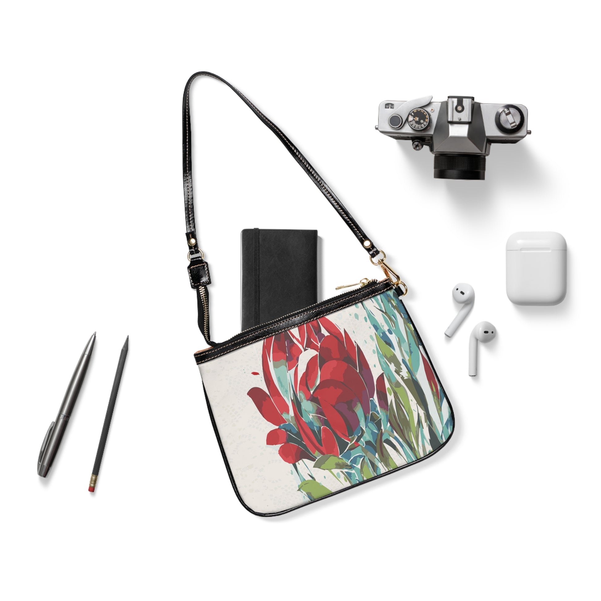 Miniaday Designs, LLC. Small Shoulder Bag Maroon Bloom Elegance Collection - Miniaday Designs, LLC.