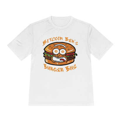 Miniaday Designs Bitcoin Ben Burger Bus Sport Tek Unisex Moisture Wicking Tee