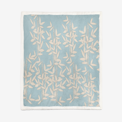 Blue and Bamboo. Double-Sided Super Soft Plush Blanket