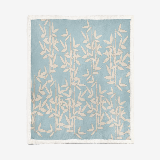 Blue and Bamboo. Double-Sided Super Soft Plush Blanket