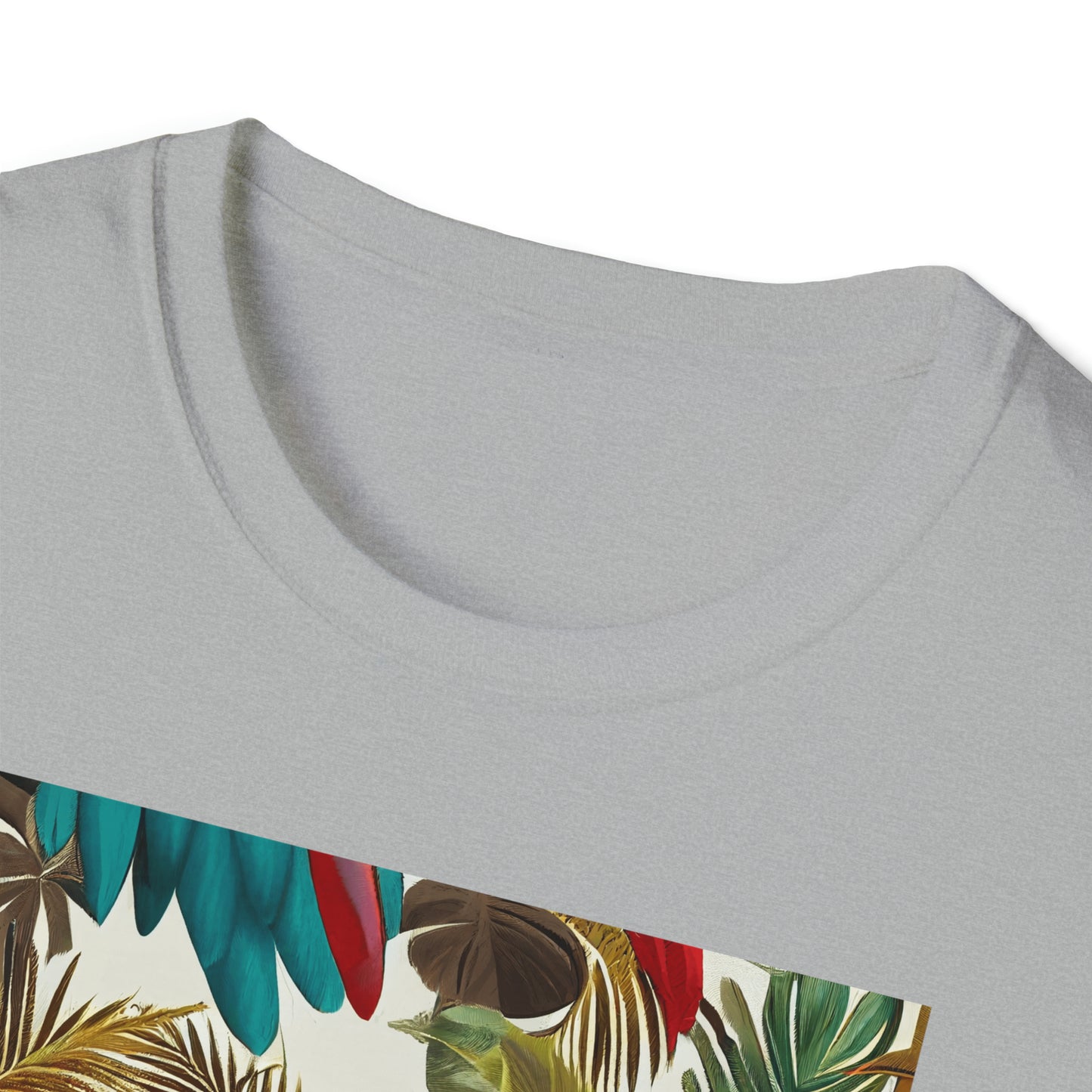 Miniaday Designs Tropical Toucan Multicolor Unisex Softstyle T-Shirt - Miniaday Designs, LLC.