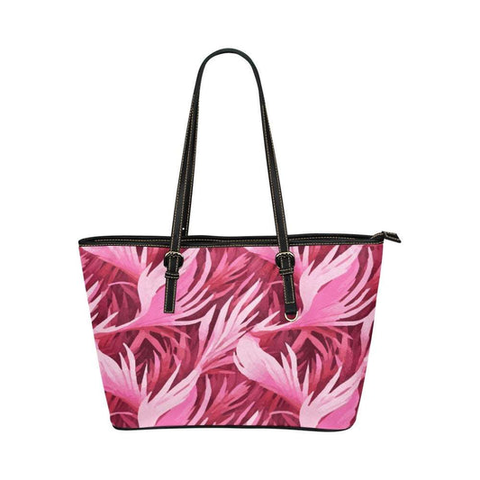 2000 swirl palm Leather Tote Bag/Small (Model 1651)