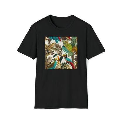 Miniaday Designs Tropical Toucan Multicolor Unisex Softstyle T-Shirt