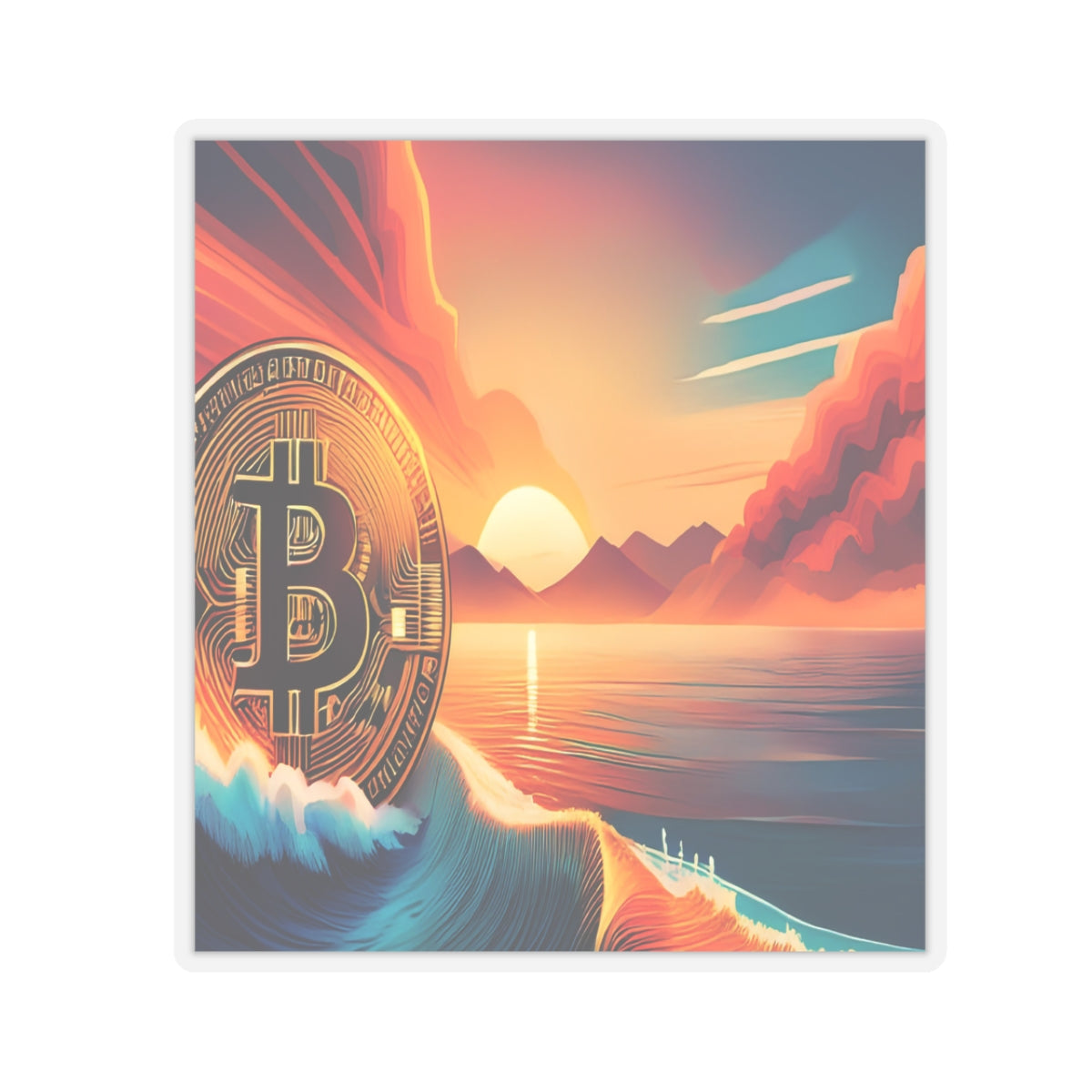 Ride the Wave Bitcoin Kiss-Cut Stickers