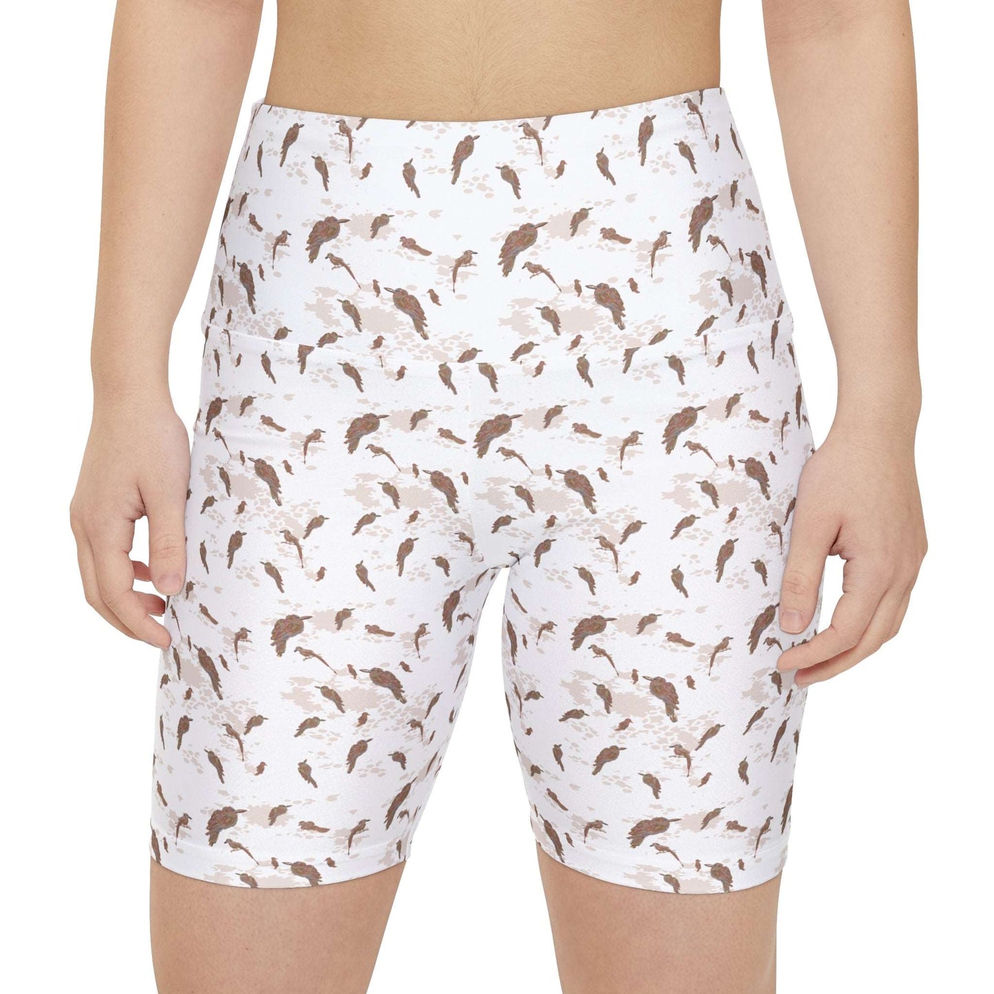 Ethereal Avian Silhouettes Collection by Miniaday Designs, LLC.  Women's Workout Shorts (XS-XL)