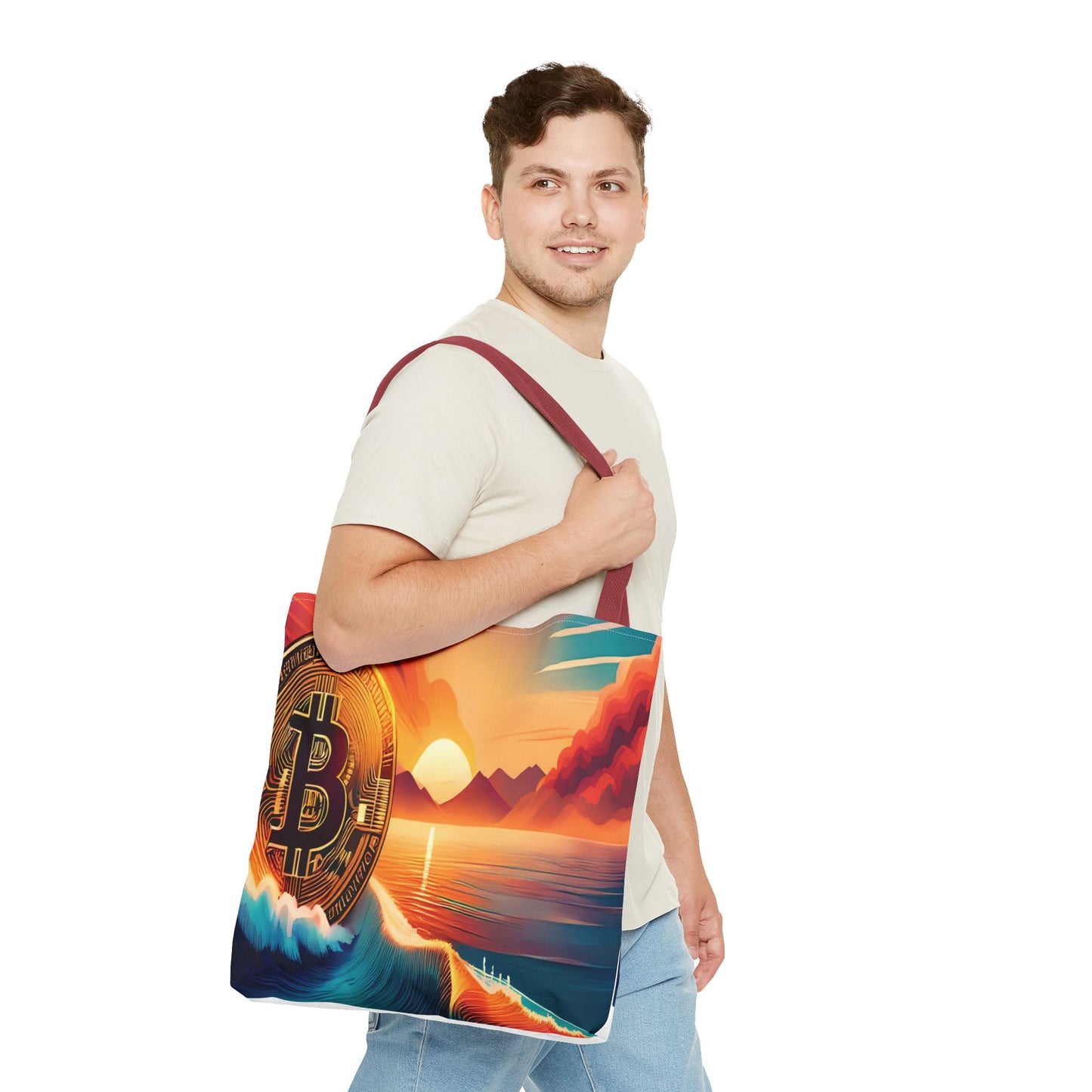 Ride the Wave with Bitcoin Tote Bag (AOP)