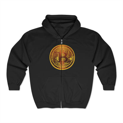 Riding the Wave- Bitcoin Unisex Heavy Blend™ Full Zip Hooded Sweatshirt