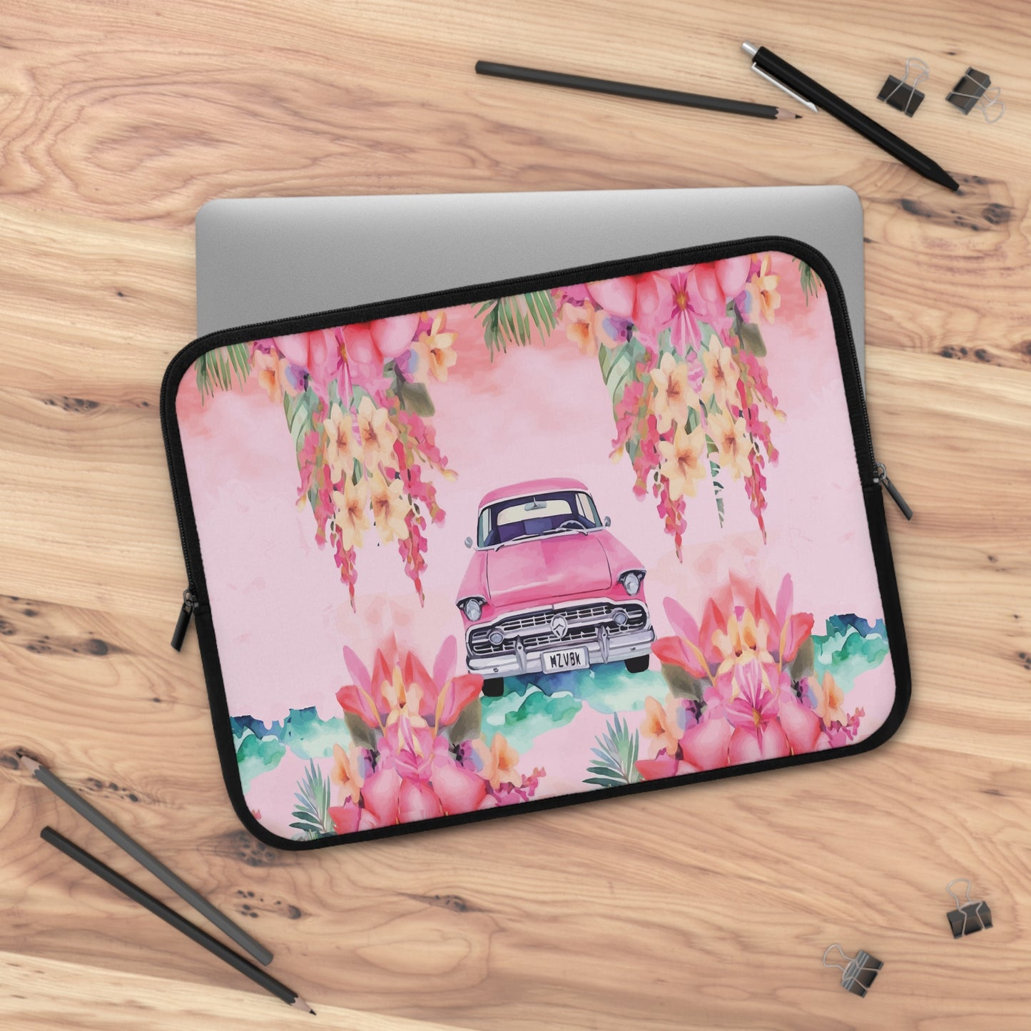 Pink Paradise Roadtrip Collection by Miniaday Designs, LLC. Laptop Sleeve - Miniaday Designs, LLC.