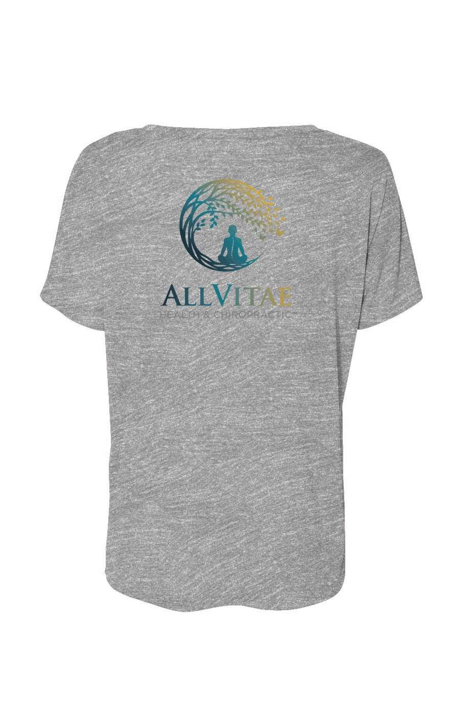 Allvitae Color Logo Digital Print Women’s Slouchy V-Neck Tee 1