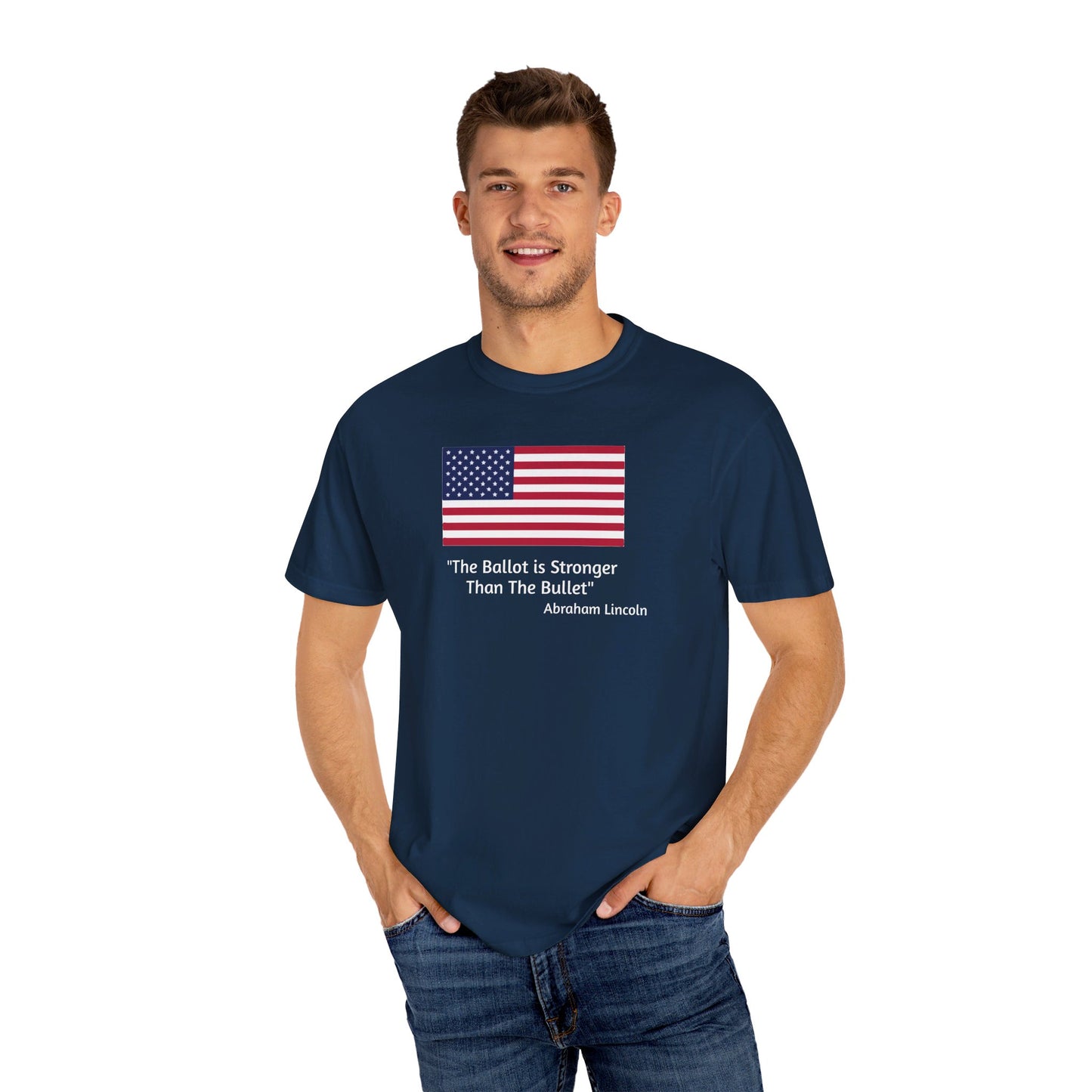 The Ballot is Stronger Than The Bullet Unisex Garment-Dyed T-shirt