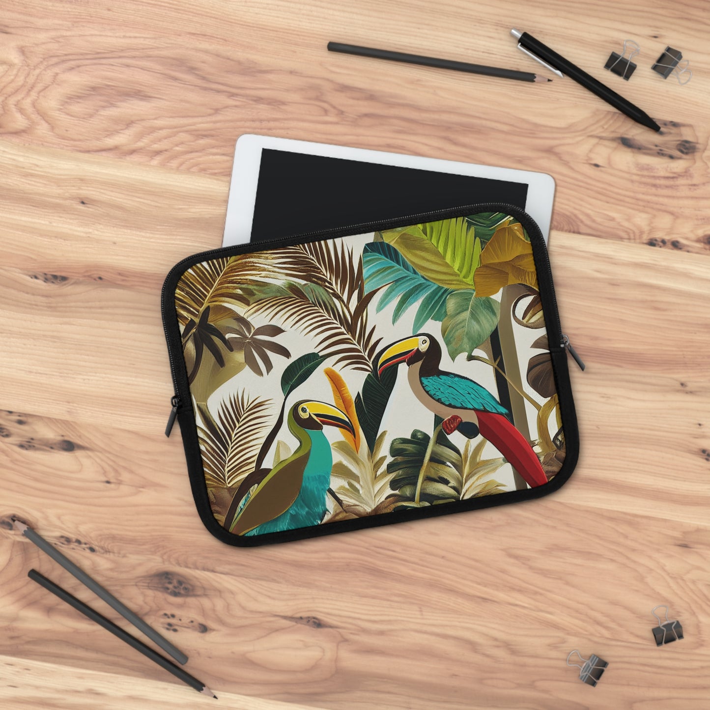 Miniaday Designs Laptop Sleeve Tropical Toucan Multicolor - Miniaday Designs, LLC.