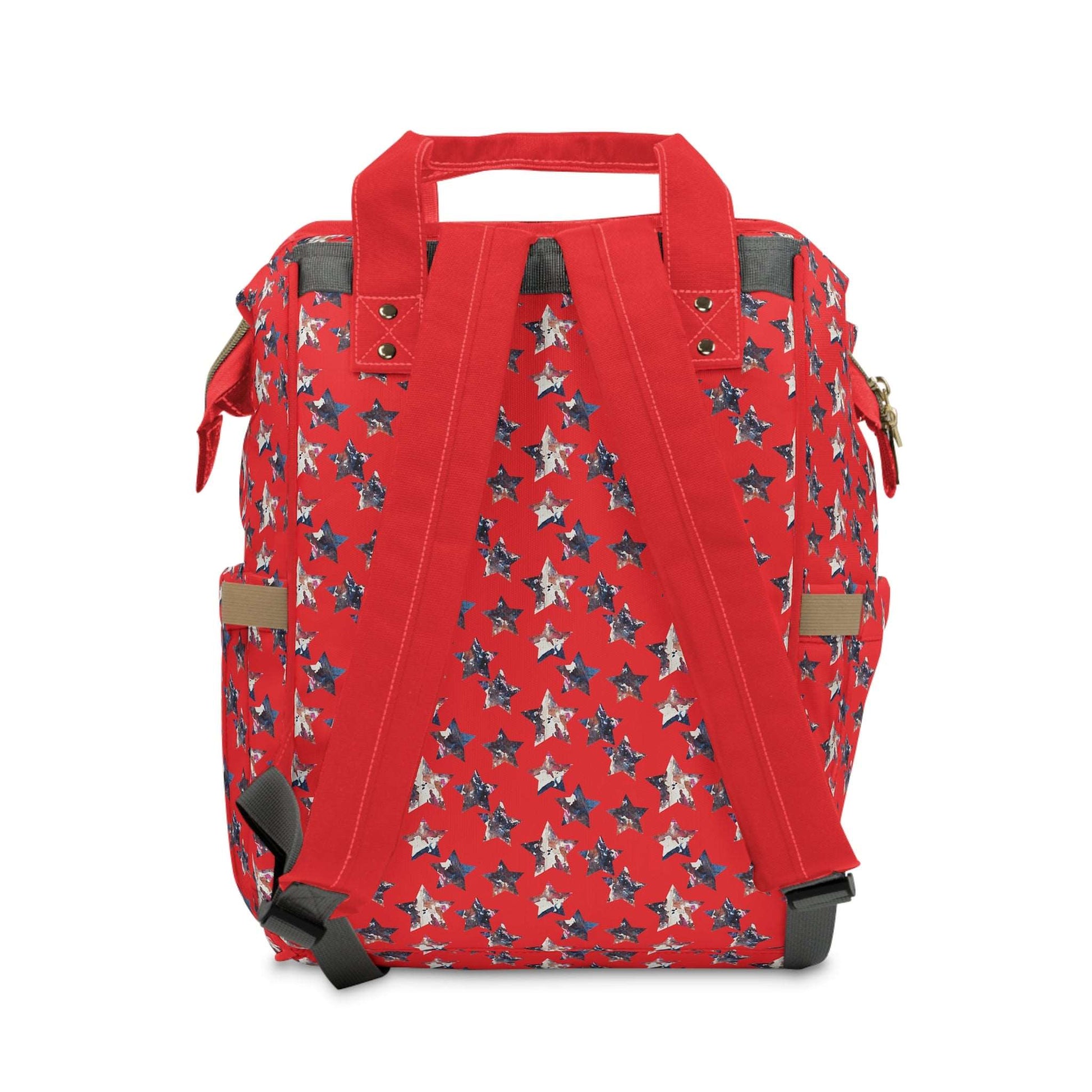 Americana Impressions Collection by Miniaday Designs, LLC. Red Multifunctional Diaper Backpack