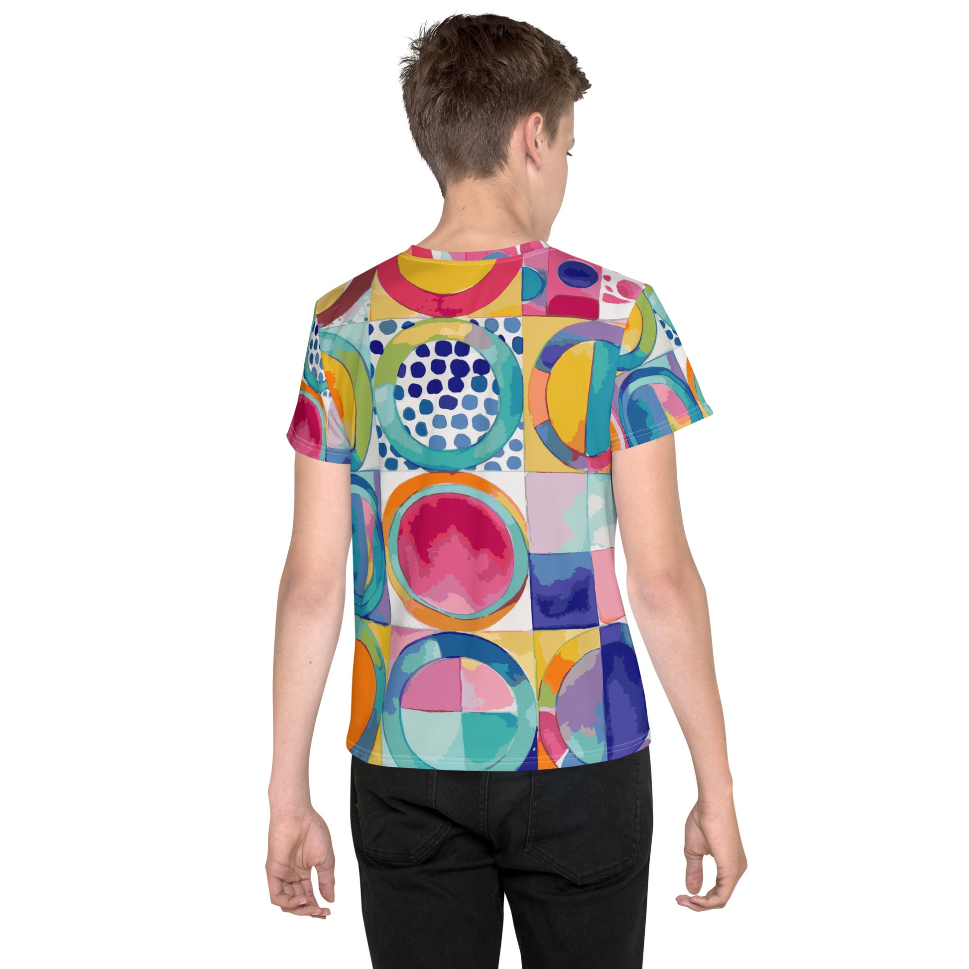 Vibrant Circle Mosaic Collection Youth crew neck t-shirt - Miniaday Designs, LLC.