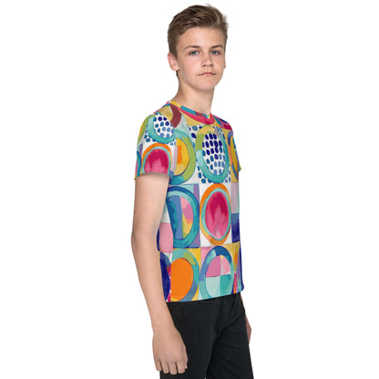 Vibrant Circle Mosaic Collection Youth crew neck t-shirt - Miniaday Designs, LLC.