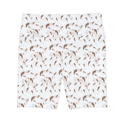 Ethereal Avian Silhouettes Collection by Miniaday Designs, LLC.  Women's Workout Shorts (XS-XL)